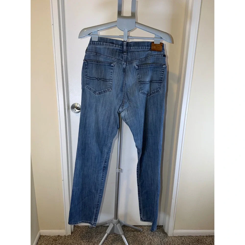 Lucky Brand 121 Slim Jeans Mens 36x34 Blue Medium Wash Denim Distressed